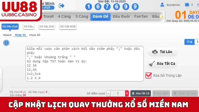 Cập nhật lịch quay thưởng Xổ Số Miền Nam