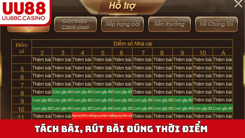 Tách bài, rút bài đúng thời điểm